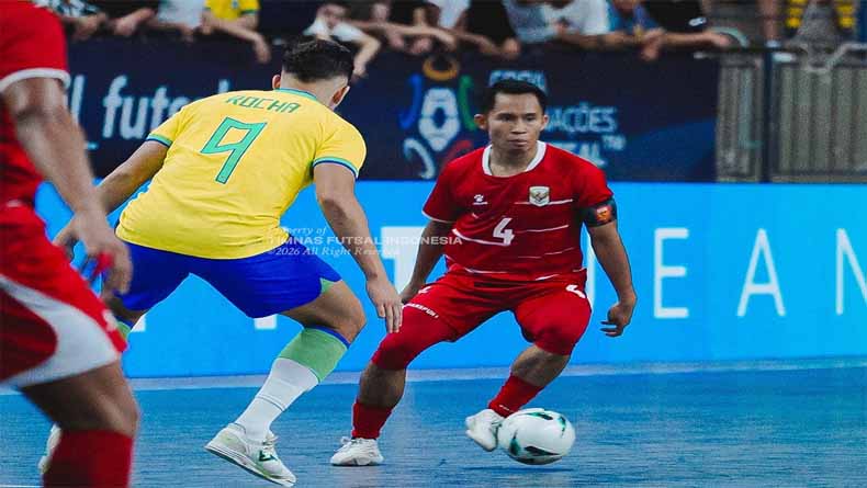 Hasil Timnas Futsal Indonesia vs Brasil : Skuad Garuda Kalah 0-3
